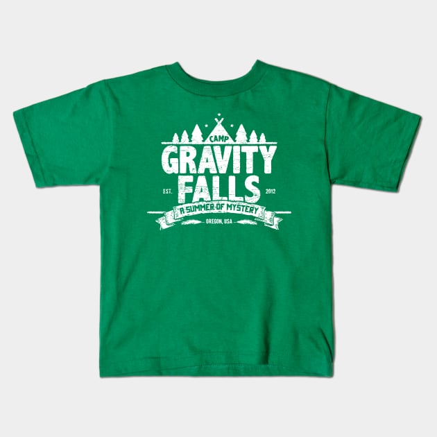 Camp Gravity Falls (worn look) Kids T-Shirt by MoviTees.com